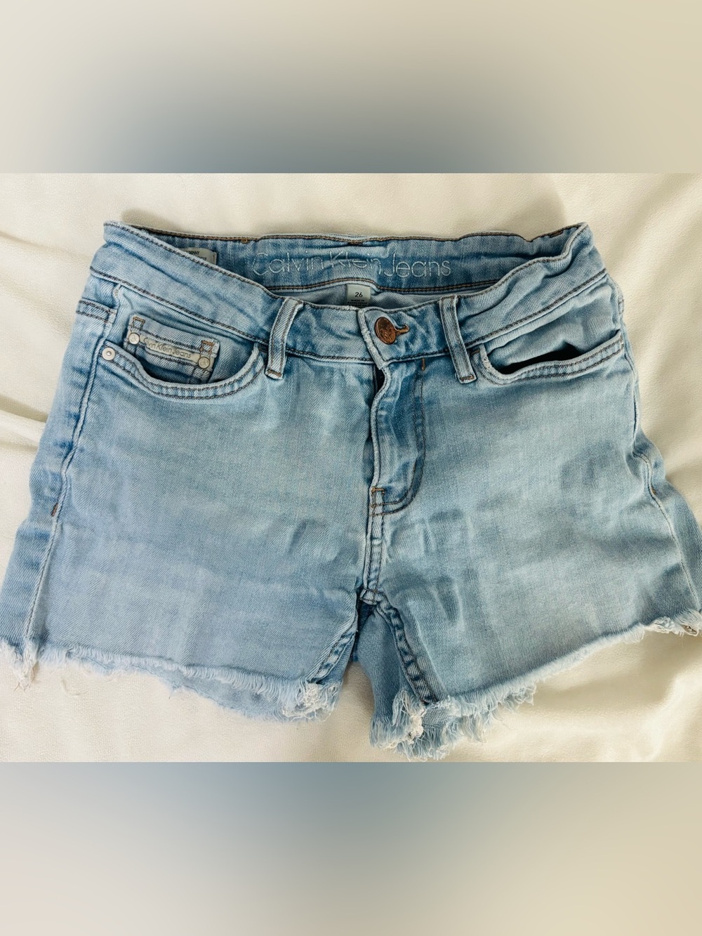 Calvin Klein Jeans Faded Light Blue Denim Shorts